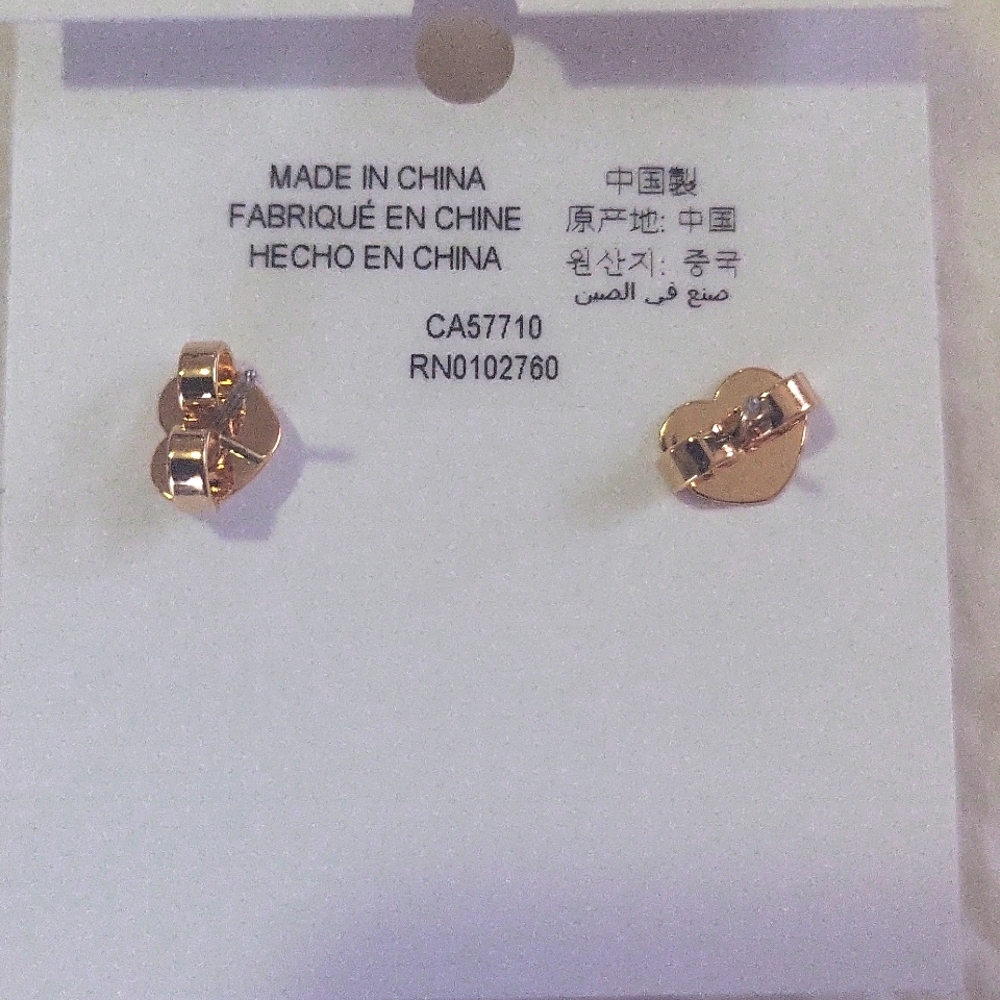 Kate Spade Gold and Clear Cubic Zirconia Stud Earrings - Picture 4 of 8